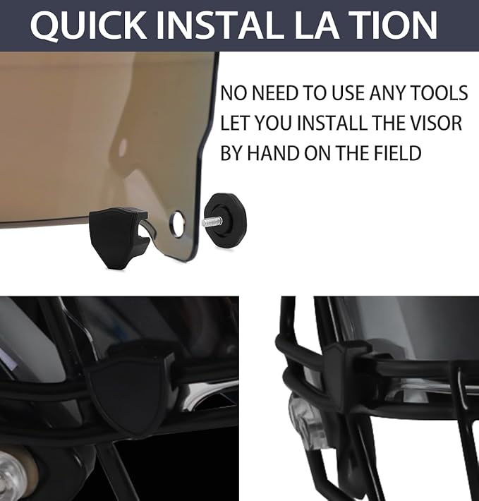 Football Visor Helmet Clear Visor, Scratch Resistant, UV Block, Anti-Fog, Anti-Cracking. Fits Youth and Adult Football Helmets.