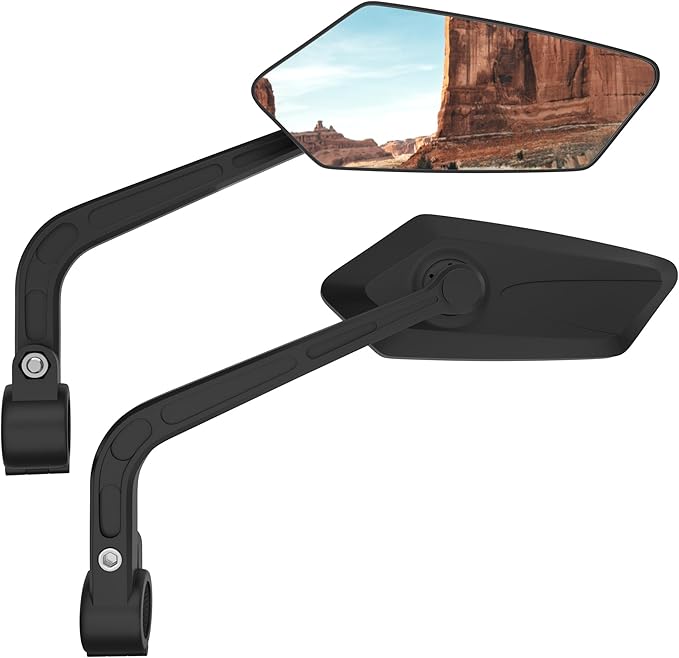 Bicycle Mirror | Bike Mirror Handlebar Mount | 360° Adjustable Scratch Resistant Glass Lens | Bike Universal Fit Accessories
