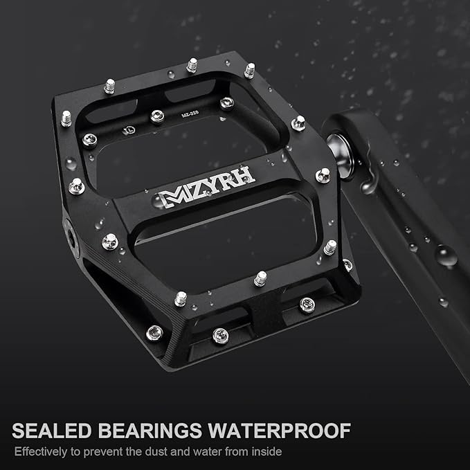 MZYRH Road/Mountain Bike Pedals MTB Pedals Aluminum Alloy Bicycle Pedals 9/16" Sealed Bearing Lightweight Platform for Road Mountain BMX MTB Bike