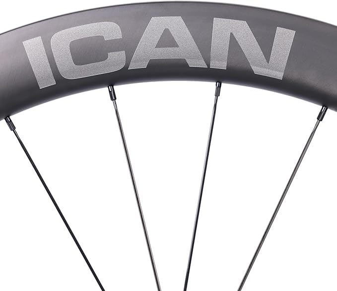 ICAN G40/G50 1320g/1375g Carbon Gravel Bike Disc Wheelset 700C Hooked Rimset 25mm Inner Width 36T Ratchet Hub