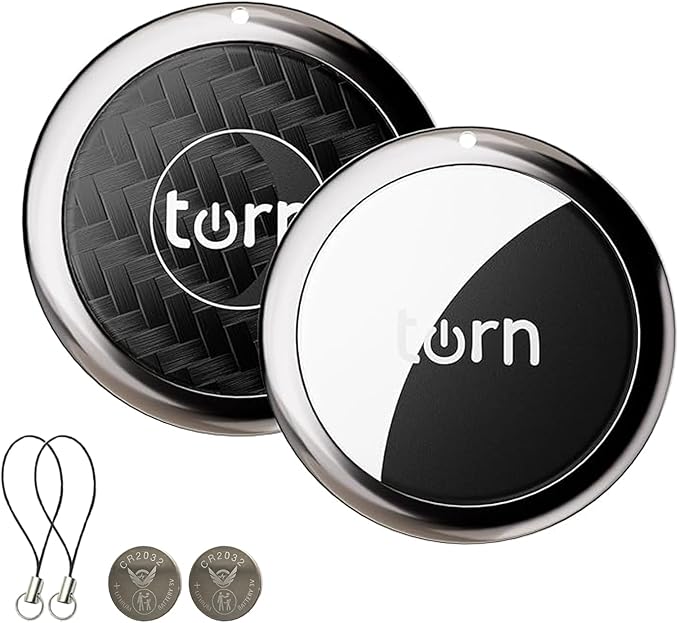 Tracker Tag Finders Work for Apple Find My (iOS Only) GPS Tracker Air Tags for Luggage Keys Backpack (Black&white1, 2Pack)