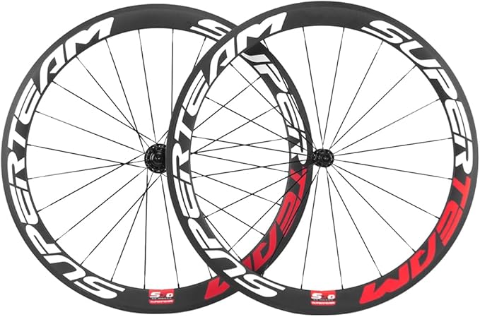 Superteam Carbon Fiber Road Bike Wheels 700C Clincher Wheelset 50mm Matte 23 Width