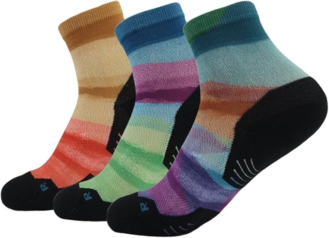 HUSO Unisex Digital Printed Athletic Quarter Running Socks 2,3,4,6,11 Pairs