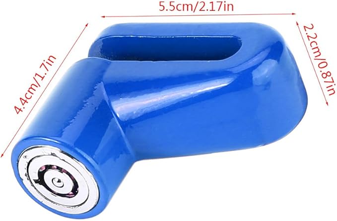 Bike Disc Brake Lock, Motorcycle Anti Theft Wheel Padlock Electric Scooter Security Lock Accessory Heavy Duty Waterproof for Mountain Road Motorbike Cycling Rotor with Plastic Frame 2 Keys(Blue)