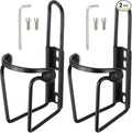 Water Bottle Cage, Bike Water Bottle Holder, Lightweight Aluminum Alloy Bicycle Cup Cage with Beads & Screws Tool - Fitting for (Road/MTB Cycling/Touring Bike) 2 Pack & Black