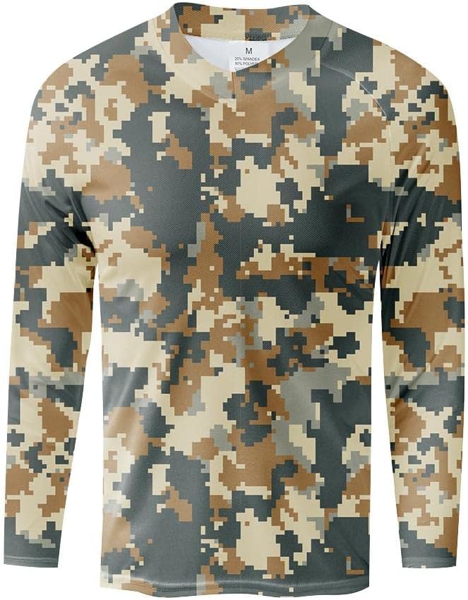 Men's MTB Shirt Long Sleeve Off-Road Motocross Cycling Jersey Mountain Bike Shirts Quick-Dry Moisture Wicking