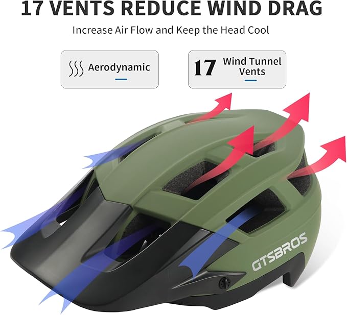 Mountain Bike Helmet for Adults - Dual Shell Lightweight MTB Bicycle Helmet Adjustable for Adults Men Women Youth