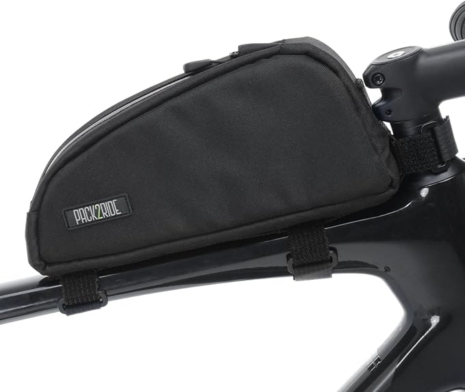 Onedrop Bike Frame Bag - Water Resistant Top Tube Bike Bag with Durable Cordura Fabric, Front Bicycle Storage & Bikepacking Pouch, Cycling Accessories for Biking Travel (Black)