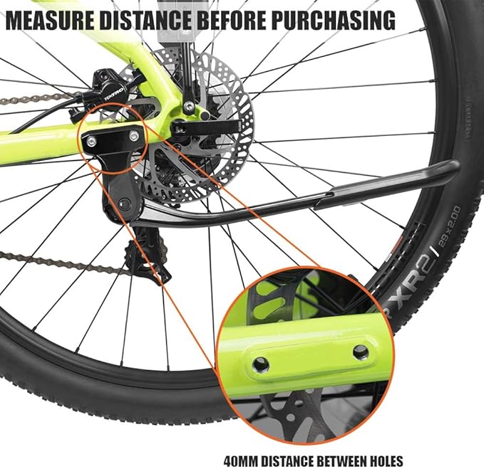 BV Bike Kickstand - Mountain Bike Kick Stand for 24-29" Bicycles - Adjustable Length, Non-Slip Sole, Aluminum Alloy Material - Bicycle Kickstand