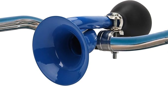 2 Pack Bugle Horn, Coolrunner Retro Clown Horn, Kids Bike Horn, Classic Vintage Metal Twist Loudspeaker Siren Hooter Snail Air Horn for Vehicles Bicycles Golf Cart