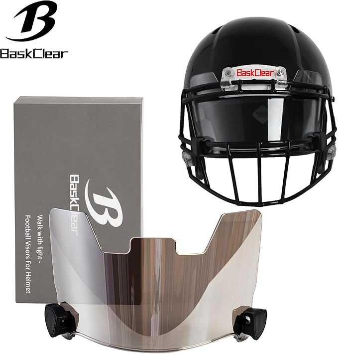 Football Visor Helmet Clear Visor, Scratch Resistant, UV Block, Anti-Fog, Anti-Cracking. Fits Youth and Adult Football Helmets.