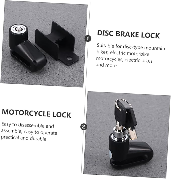Bicycle Disc Brake Lock Motorbike Disc Lock Bicycles Motorcycle 1 Set U-Bike Key for