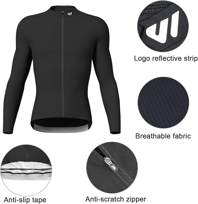 Lo.gas Cycling Jersey Men Short Sleeve, Road Bike Jerseys Full Zipper with Pockets, Bicycle Clothing Breathable Quick Dry