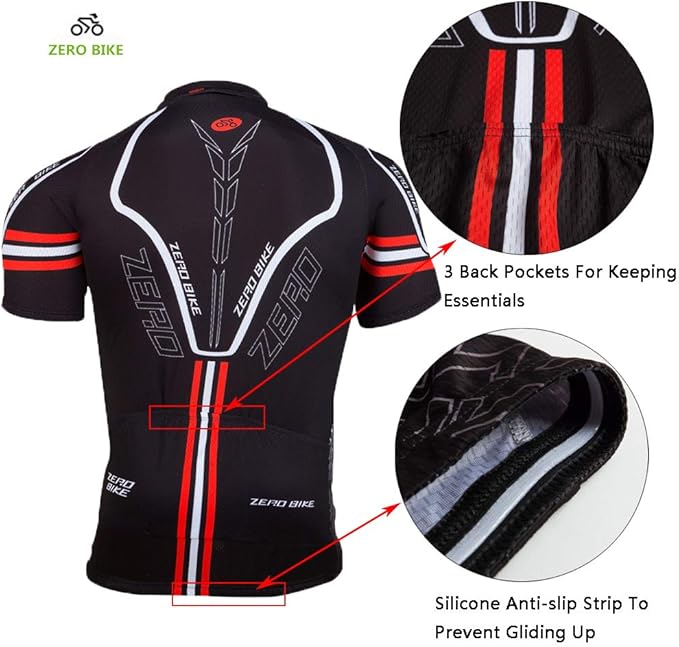 Men's Short Sleeve Breathable Cycling Jersey Set 3D Padded Bicycle Shorts Sportswear Suit Quick Dry