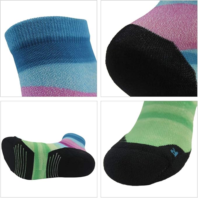 HUSO Unisex Digital Printed Athletic Quarter Running Socks 2,3,4,6,11 Pairs