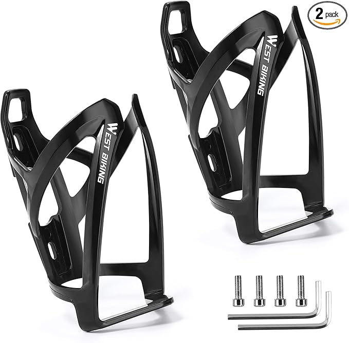 Bike Water Bottle Cage, Durable Ultralight Plastic Water Drink Holder Rack, Lightweight PC Water Bottle Holder for Bicycle, Cycling Bottle Holder Cages for MTB, Road Bike, Mountain Bikes (A)