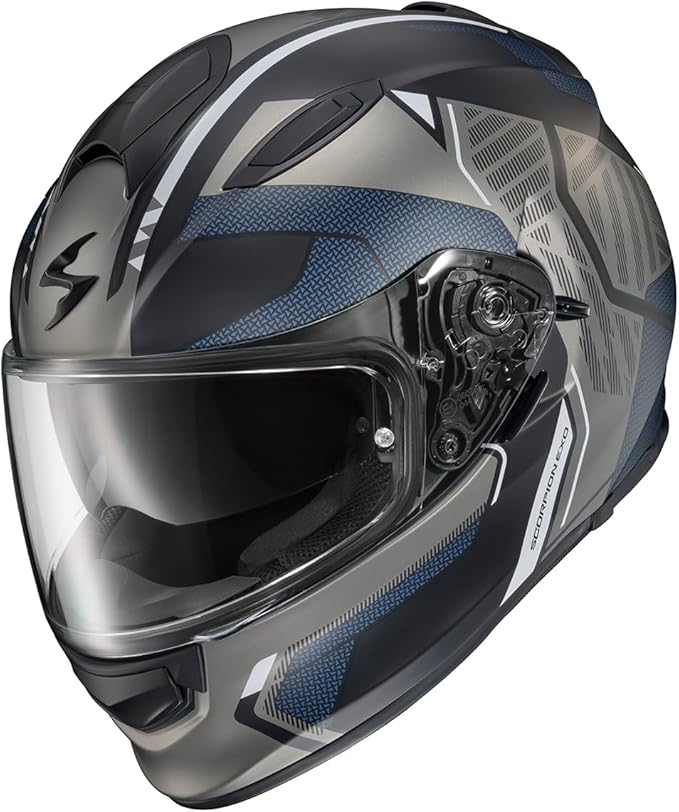 ScorpionEXO Ryzer Full Face Motorcycle Helmet with Pinlock Ready Shield with Integrated Speaker Pockets DOT ECE Approved Switch (Phantom - 2X-Large)