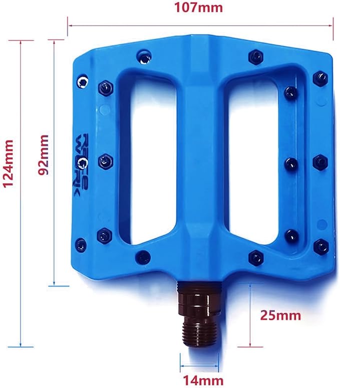 Mountain Bike Pedals, CATAZER Nylon Fiber Non-Slip Bicycle Pedals for MTB Road BMX Bike Cycling