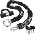 AKM Motorcycle Chain Lock 150cm/5ft Heavy Duty Bike Chain Lock Anti-Theft Cutproof 12mm Thick Security Bicycle Chain Lock with 4Keys 16mm U Lock Disc Lock for Moped,Motorcycle,Gate