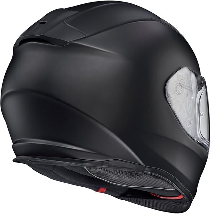 ScorpionEXO Ryzer Full Face Motorcycle Helmet with Pinlock Ready Shield with Integrated Speaker Pockets DOT ECE Approved Solid (Matte Black - Medium)