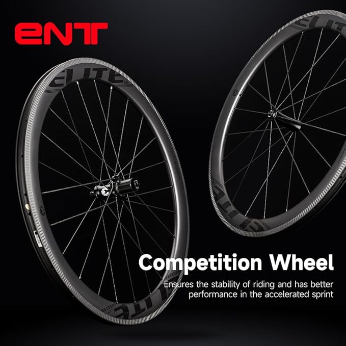 ELITEWHEELS Road Bike Carbon Wheels 700c Clincher 30/38/50/55/60/82mm Carbon Wheelset Tubeless Ready Cycling Wheel U Shape