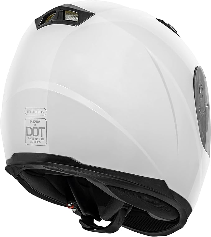 VCAN VX Lightweight Full Face Motorcycle Street Bike Helmet with Extra Tinted Visor, Coolmax Technology & OTG Ready, DOT Approved