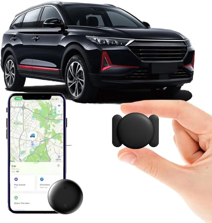 Car GPS Tracker for Vehicles Worldwide GPS Tracker for Vehicles Work with Find My (iOS Only), Car Vehicle Tracking Anti-Lost Locator with App for Cars, Wallet, Pets, Luggage (Black)