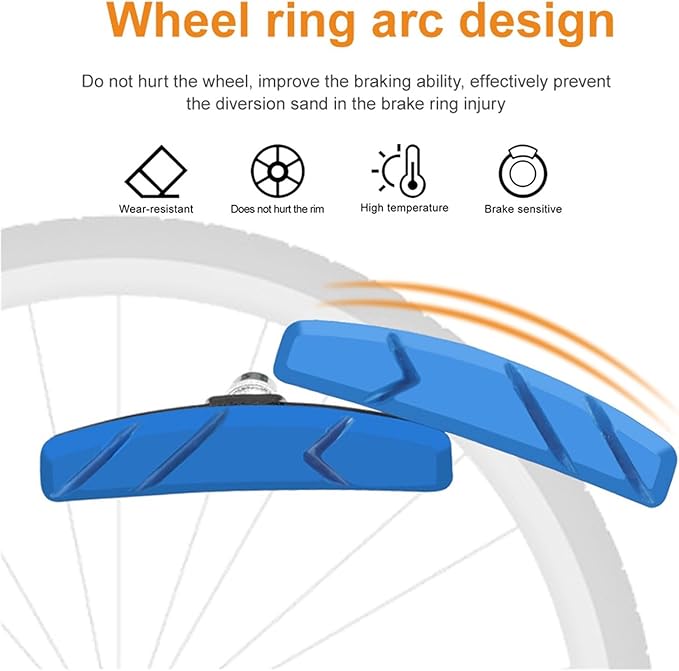 Bicycle Brake Pads Mountain Road Bike Brake Pads Set Cycling V Brake Holder Pads Shoes Blocks Rubber Pad Silent MTB Bicycle Brake Pads Bicycle Brake Pads Replacement