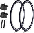 700x25C/700x28C Road Bike Tire and Inner Tube Set with 2 Levers,Puncture-Resistant Bicycle Replacement Accessories,Compatible with Mountain City Commuter Hybrid Riding,48mm Valve