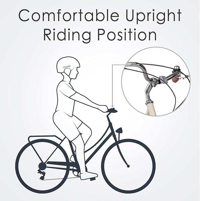 AVASTA Vela Hybrid Bike for Adult Women Female Lightweight Step Through 26 Inch High Tensile Steel Frame City Commuter Comfort Lady Bicycle, 6-Speed, Multiple Colors