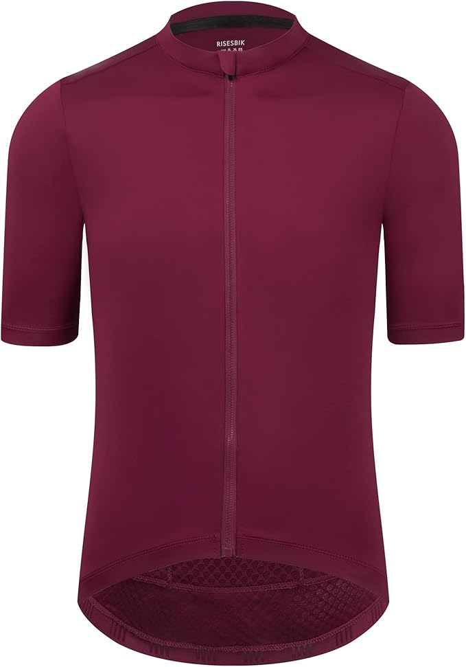 Men's Cycling Jersey Zipper Pocket Short Sleeve Lightweight Aero Race Fit Bike Jersey, UPF 50+ Biking Cycling Shirt