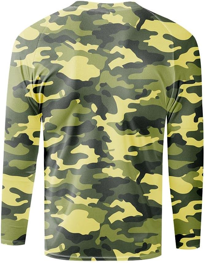 Men's MTB Shirt Long Sleeve Off-Road Motocross Cycling Jersey Mountain Bike Shirts Quick-Dry Moisture Wicking