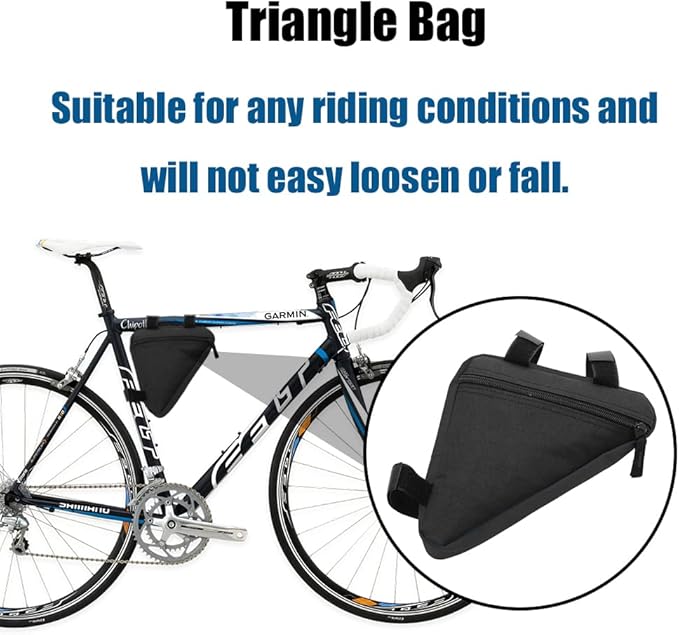 Bike Bag, Bicycle Frame Storage Bag, Bike Triangle Pouch, Bike Saddle Bag, Bike Top Tube Bag, Bike Seat Bag, Mountain Bike Accessories Pack for Phone, Wallet, Keys