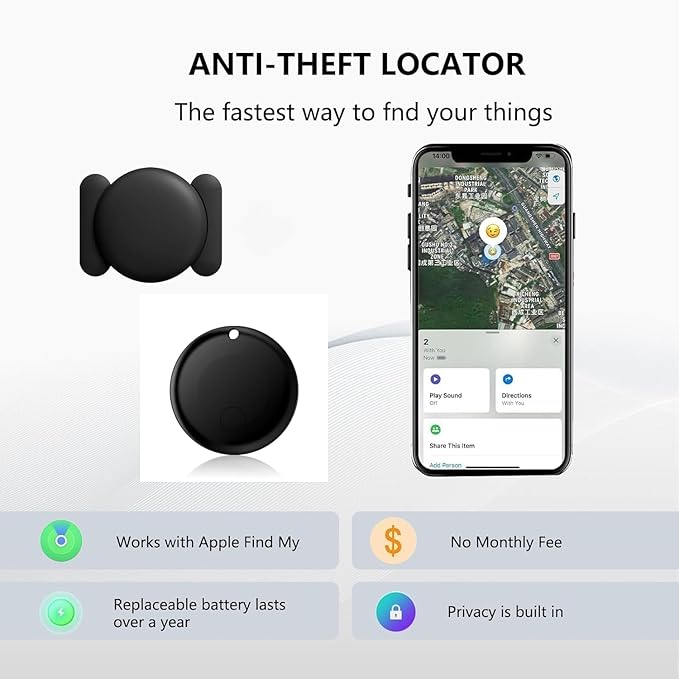 GPS Tracker for Vehicles,Magnetic Waterproof Car Tracker, No Monthly fees, Mini Portable GPS Tracker for Cars, Trucks, Motorcycle, Anti-Theft (GPS Tracker Ear for Apple)