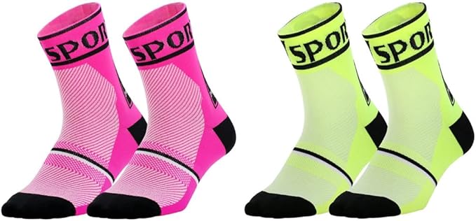 Cycling Socks Pro Mens Womens Riding Socks Bicycle Bike Sport Ankle Athletic Socks XC MTB BMX Black White Pink Blue Green