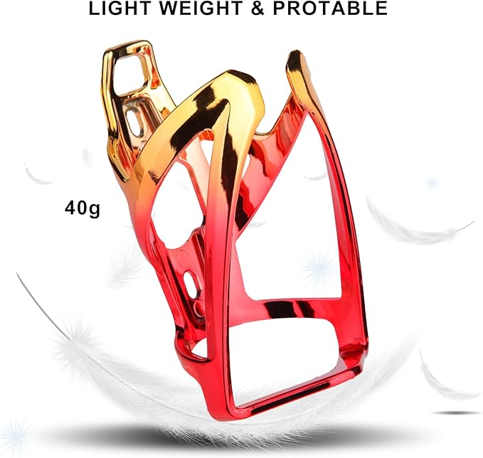 Bike Water Bottle Holder with Screws Lightweight Cycling Bicycle Water Bottle Holder for Road, Mountain Bike (Dazzle Yellow Red)