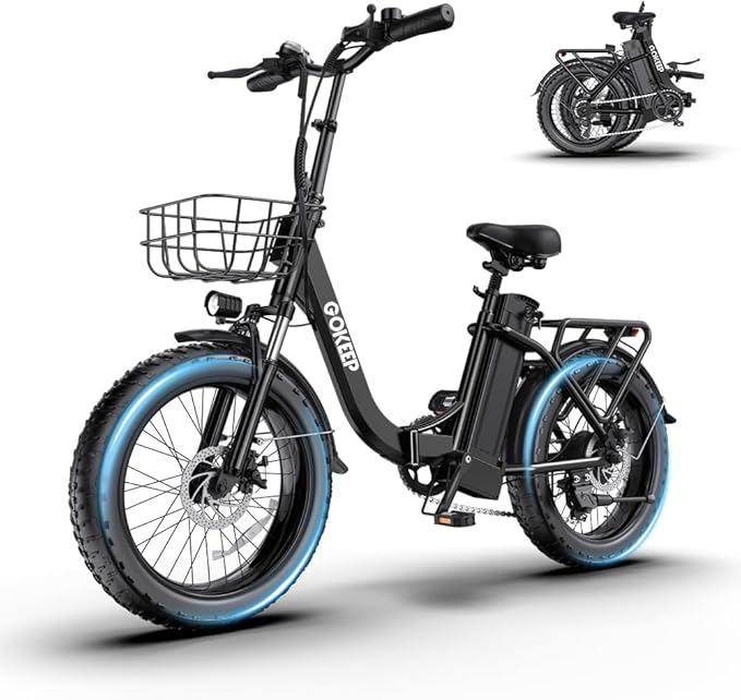 1300W/1800W Folding Electric Bike for Adults, 75-86 Miles PAS Range, 52V 13Ah/18.2Ah Removable Battery, 20" Fat Tire Electric Bicycle, 20MPH 7-Speed Commuter Ebike, Max 330LBS, UL2849 Certified