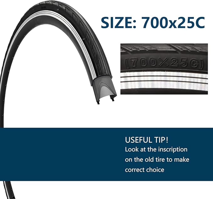 1 or 2 Pack 700X23C/25C/28C/35C Road Bike Tires with or Without 2 Inner Tubes Presta Valve and 2 levers for City Commuter Road Pavement Garden Trail Bike Tires