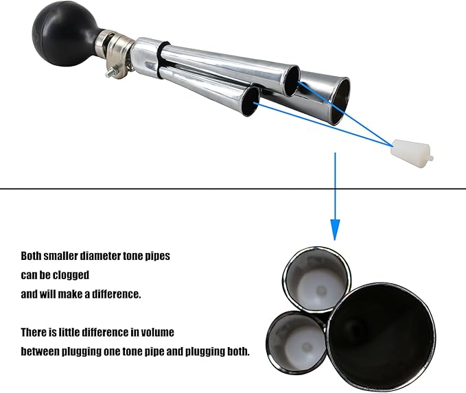 Vintage Bicycle Air Horn Triple Note, 11-inch Large Horn, Suitable for Most Bicycles