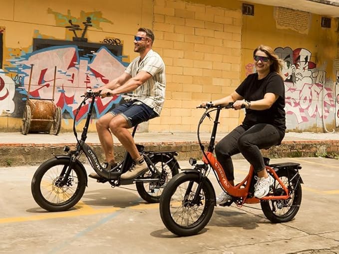 1000W Folding Electric Bike, 48V 20AH Large Removable Battery E Bike, 30+MPH, 80 Miles Max Range, 20" Fat Tire Electric Bike for Adults, Adult Electric Bicycles for Long