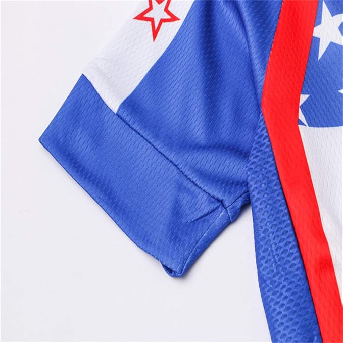 JPOJPO USA Cycling Jersey Men Short Sleeve Bike Shirts Biking Jersey Summer American Bicycle Tops with 3 Pockets Reflective