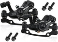 Mechanical Disc Brake Set, 1 Pair Front & Rear Calipers for MTB, Road, Folding Bikes, Aluminum Alloy Dual Piston Design, Includes Mounting Adapter