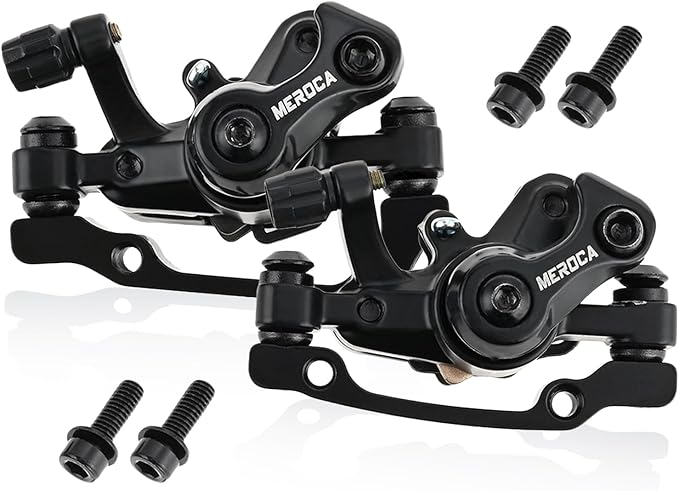 Mechanical Disc Brake Set, 1 Pair Front & Rear Calipers for MTB, Road, Folding Bikes, Aluminum Alloy Dual Piston Design, Includes Mounting Adapter