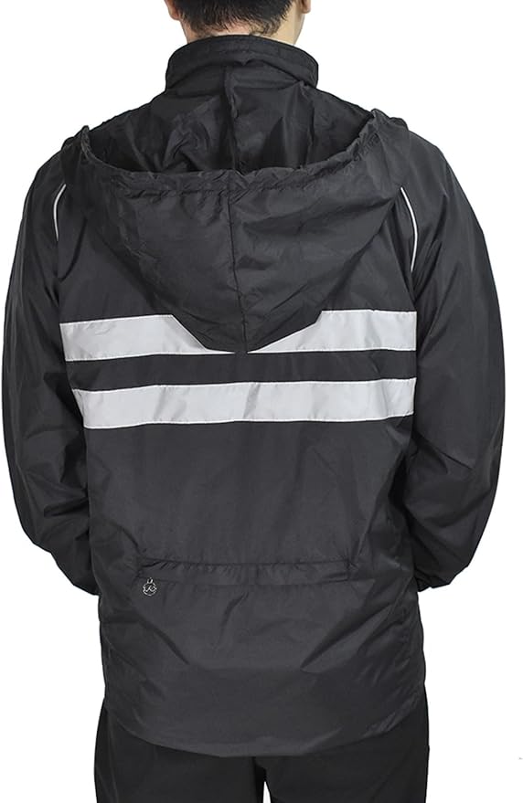 WOSAWE Packable Cycling Jacket Hooded Running Coat Lightweight Biking Windbreaker