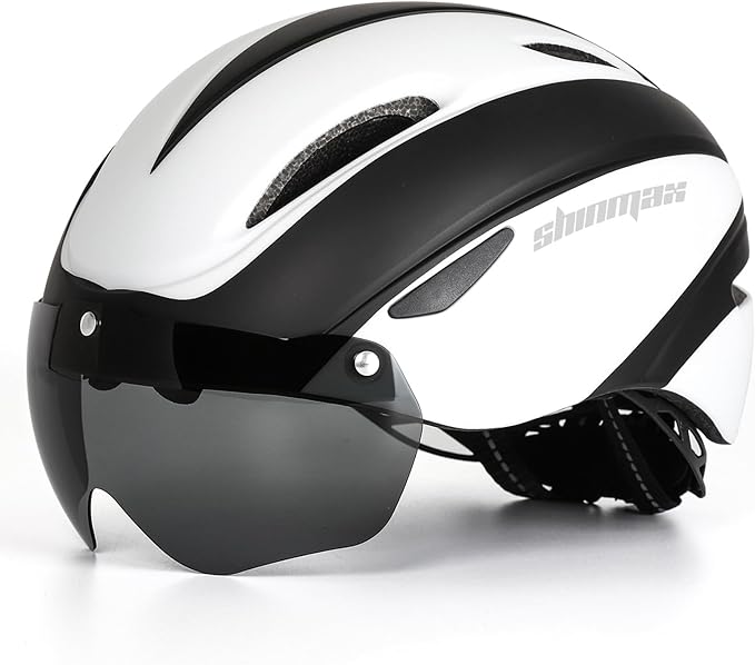 Shinmax Bike Helmet for Men Women, Bicycle Helmet with Detachable Magnetic Goggles Adjustable for Adult Road Biking Mountain Cycling Helmet