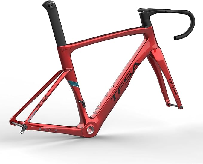Carbon Fiber Track Frame 700C 49cm 52cm 54cm 56cm Fixed Gear Bike Frameset Road Bike Frameset Quick Release Frame F12x100mm R12x142mm QR Internal Routing(Red,49cm)