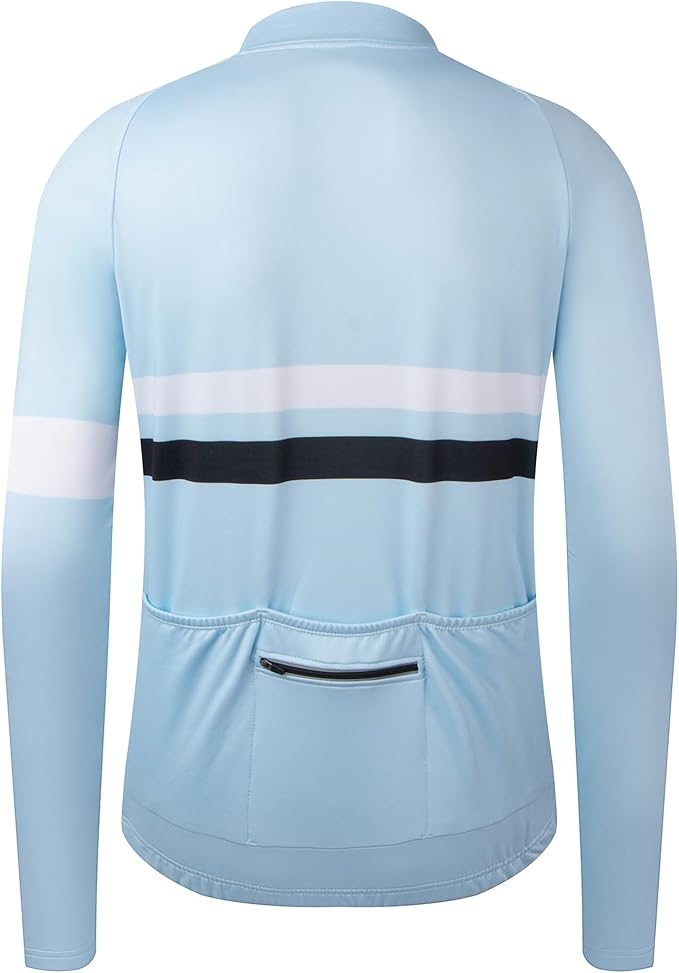 Coconut Ropamo CR Long Sleeve Cycling Jersey Mens, 3+1 Zipper Pockets Bicycle Tops Quick Dry Breathable Biking Shirt
