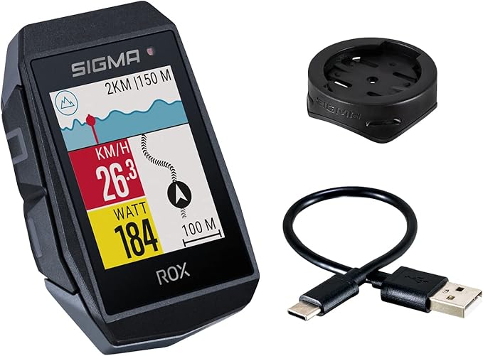 SIGMA Sport ROX 11.1 EVO GPS Bike Computer, Black, Navigation, Workout, Indoor & Outdoor Training, Quick Mounting, E-Bike Ready, Smart Phone Connectivity, Lightweight, IP67 Water Resistant