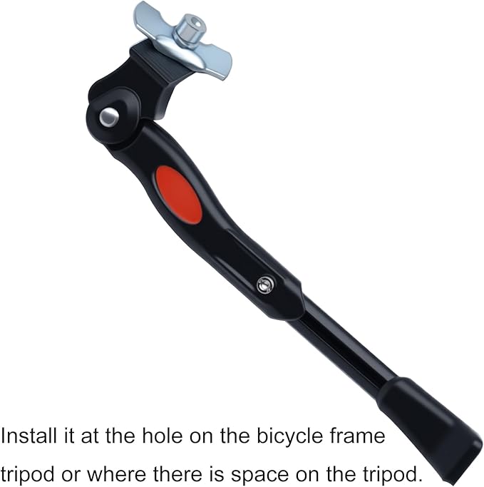 1Pcs Bicycle Kickstand Aluminum Center Mount Bike Kickstand Fits 24-29 Inch Bicycles (Adjustable)
