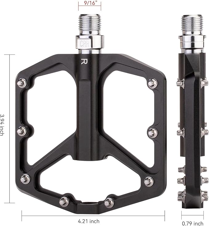 Mountain Bike/MTB Pedals Bicycle Platform Pedals Axle 9/16 inch Sealed Bearing Super Anti-Slip Aluminum Alloy with Cr-Mo Steel Axle for Road Bike/MTB/BMX/Gravel Bike/City Bike/E-Bike